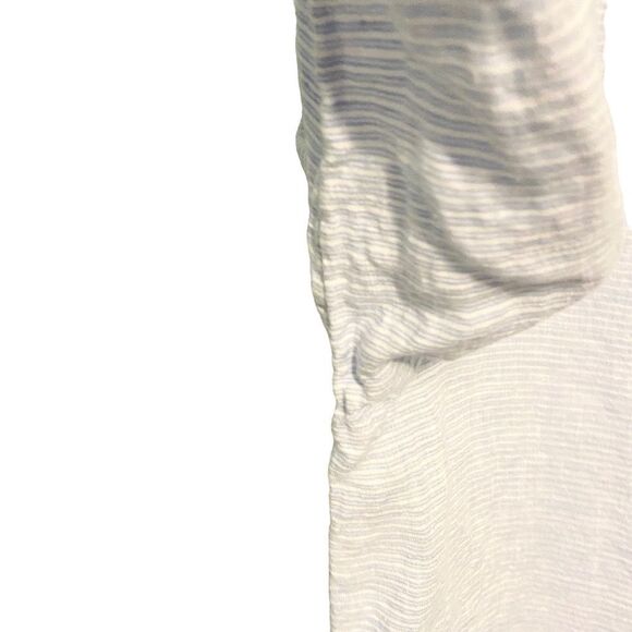 St. Tropez West 100% Linen Blue White Striped Button Down Tunic Shirt Dress in L - Picture 5 of 8